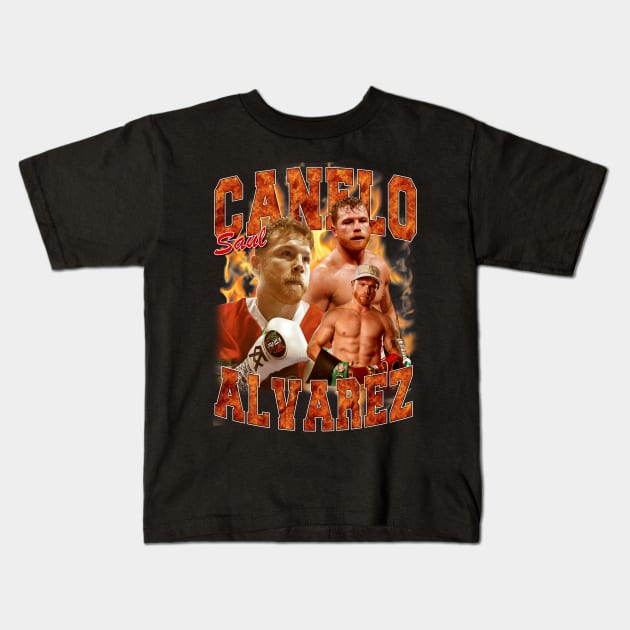 VINTAGE RETRO CANELO ALVAREZ 90S BOOTLEG Kids T-Shirt by Archer Expressionism Style